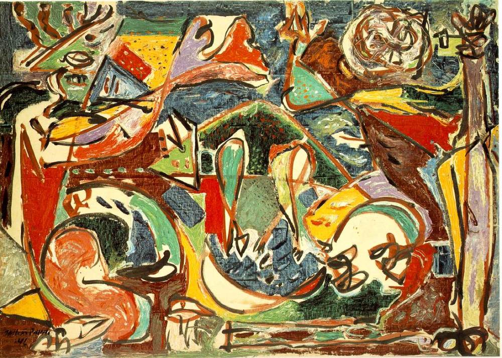 The Key by Jackson Pollock (c) 1946 displayed in Art Institute of Chicago