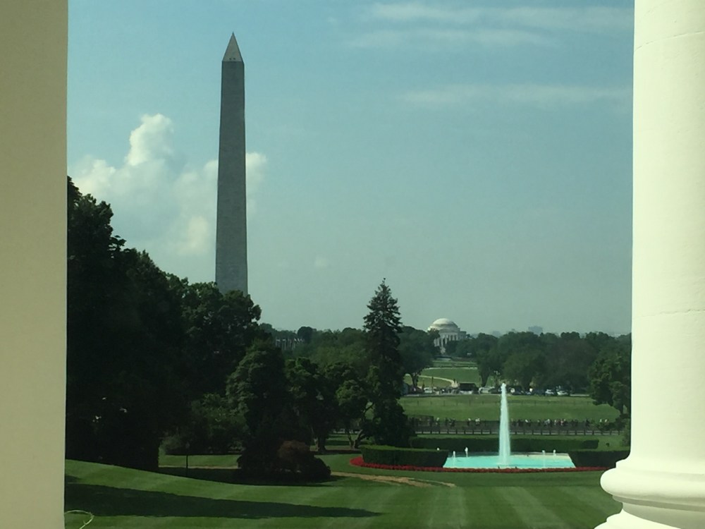 Looking out on the South Lawn